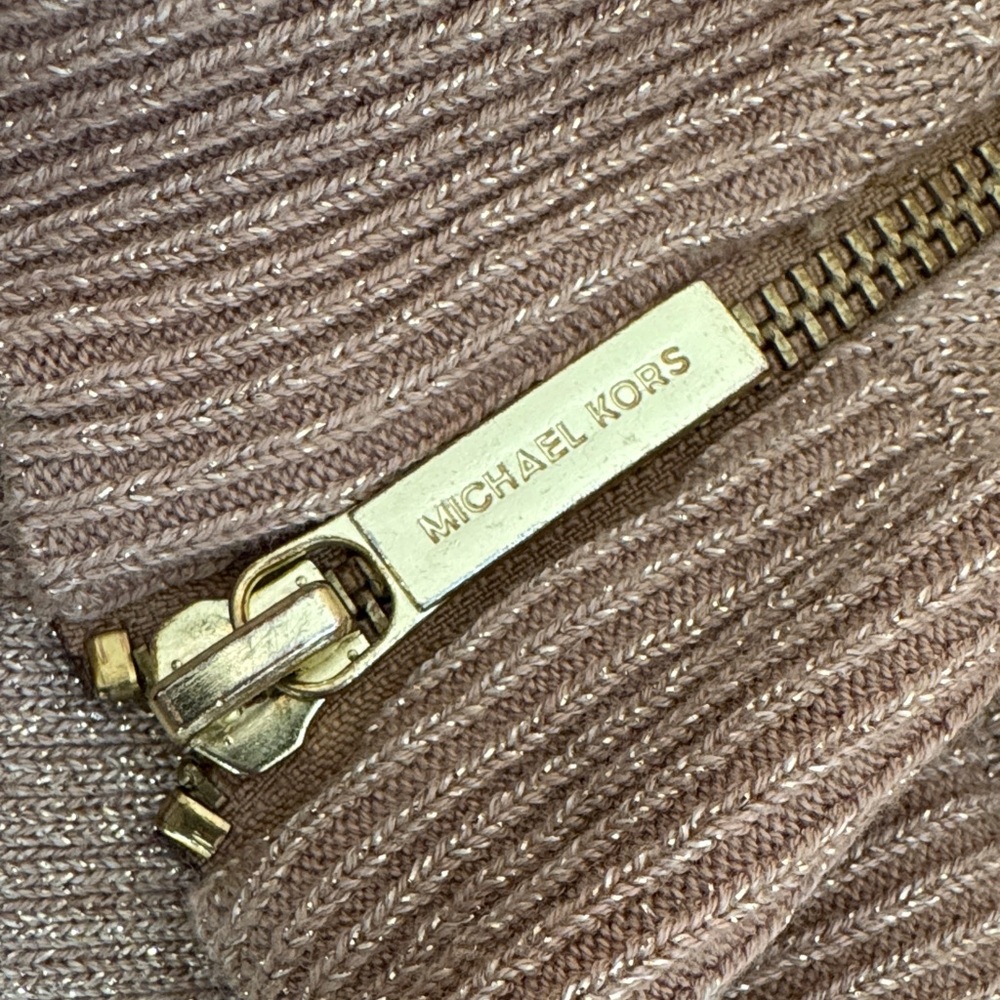 Michael Kors Women's Gold Tan Off-the-Shoulder Sweater - Picture 13 of 13